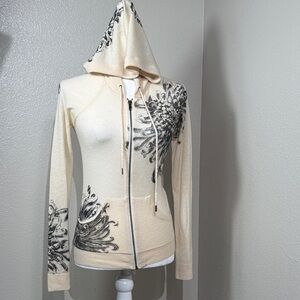 L.A.M.B. Cream and Black Patterned Hoodie